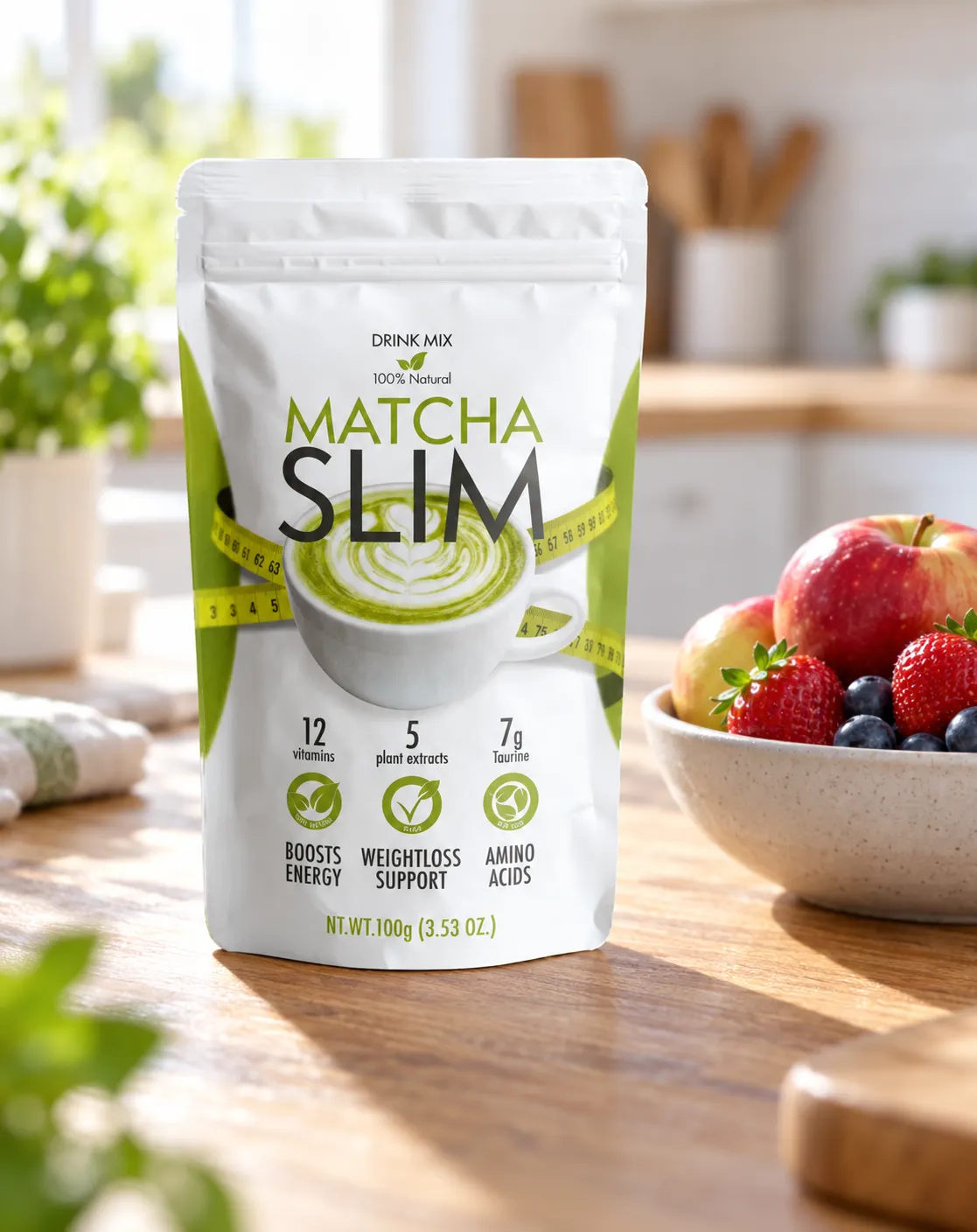 Matcha Slim — la confezione nella vita quotidiana